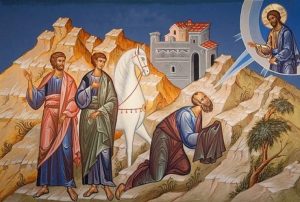 نقاشی تخیّلی از دیدن نور عیسی (ع) توسط پولس در مسیر دمشق
